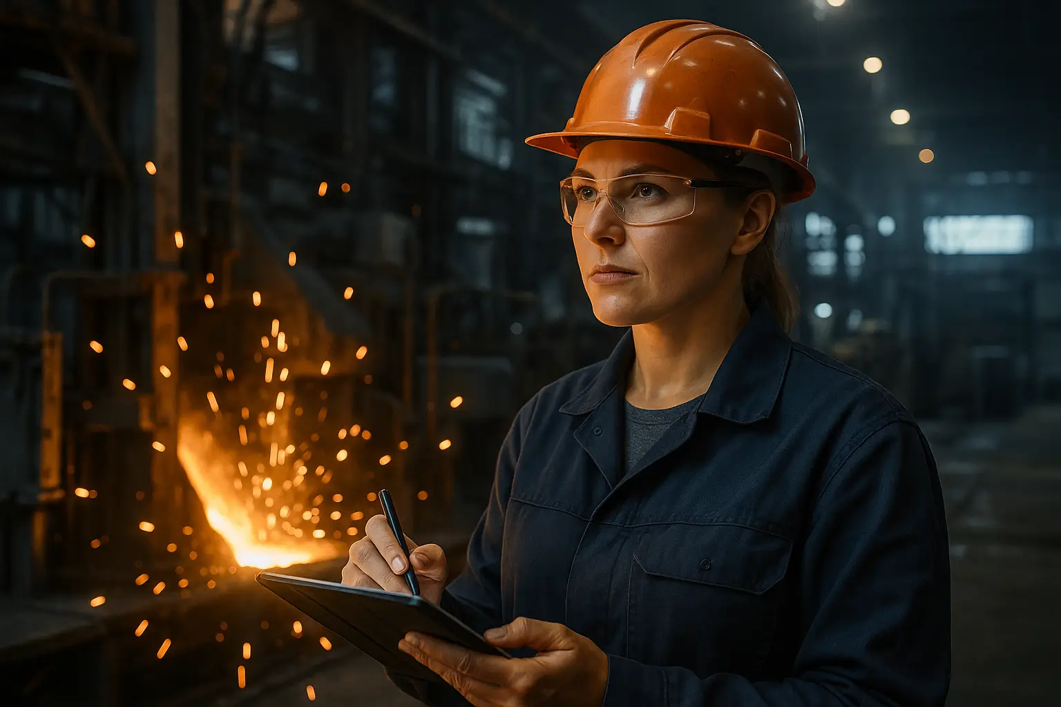 инженер записывает результаты испытаний