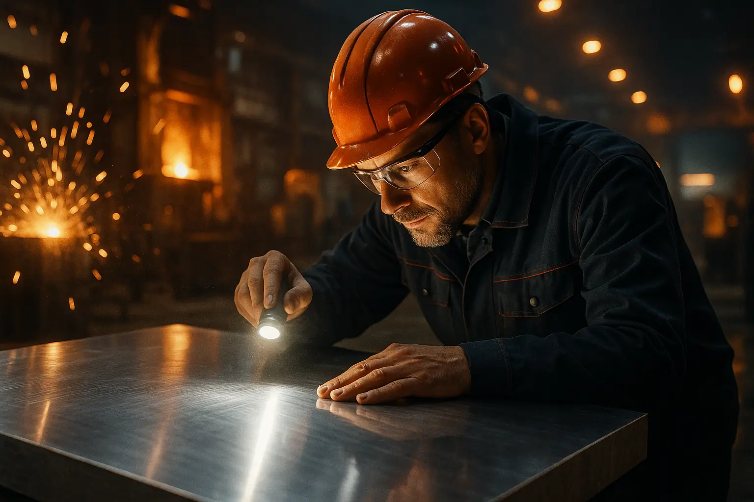 проверка качества алюминиевой плиты